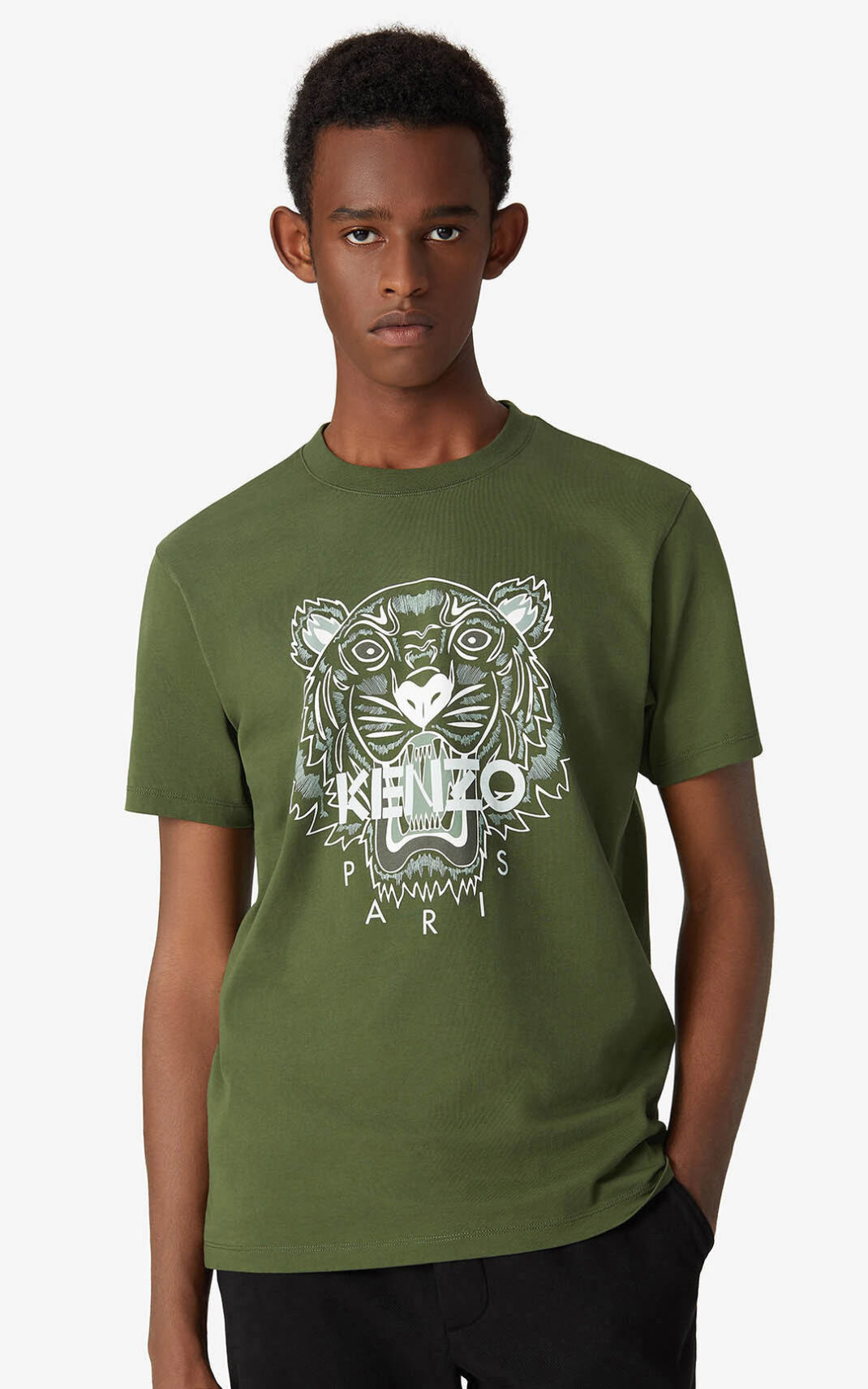 Kenzo Tiger Póló Férfi Sötét Khaki | ID.959240